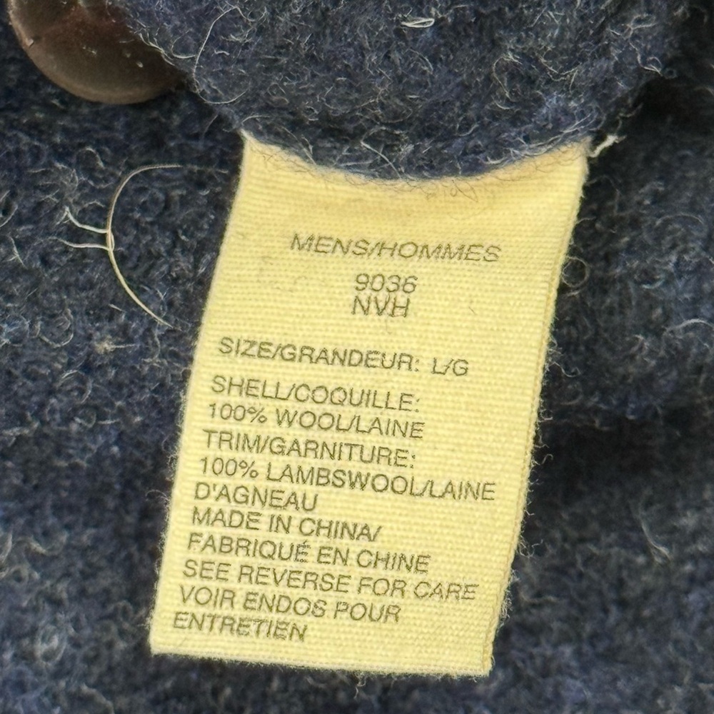NWOT Woolrich Men's 100% Wool 1/4 Button Dark Blue Crew Neck Mohair Sweater Lg - Picture 7 of 11